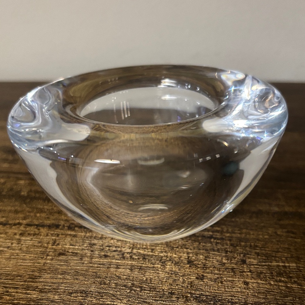 Kosta Boda Atoll Clear Crystal Votive.